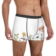 thumbnail image 4 of Cauagu Watercolor Floral Print Boxer Briefs for Men,Comfortable Breathable Men's Underwear Moisture Wicking Underpants -Small, 4 of 8