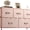 Pink and Rose Gold, variant on Dresser for Bedroom with 5 Drawers, Long Storage Tower Organizer Unit, Fabric Dresser, Storage Drawer Unit with Fabric Bins for Closet, Hallway,26.57"Hight