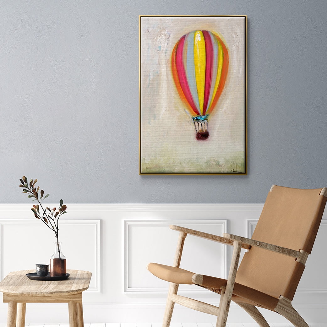 Lucky Hot Air Balloon Framed Premium Gallery Wrapped Canvas - Ready to Hang