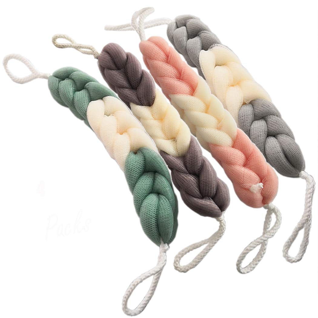 AARainbow 4 Packs Long Stretch Back Sponge with Rope Handles Back