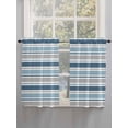 thumbnail image 5 of Blue Grey Striped 2 Panel Kitchen Curtains for Windows, Farmhouse Stripes Modern Abstract Art Bathroom Privacy Curtain, Home Décor Window Treatment for Bedroom/Living Room 55"x45", 5 of 6