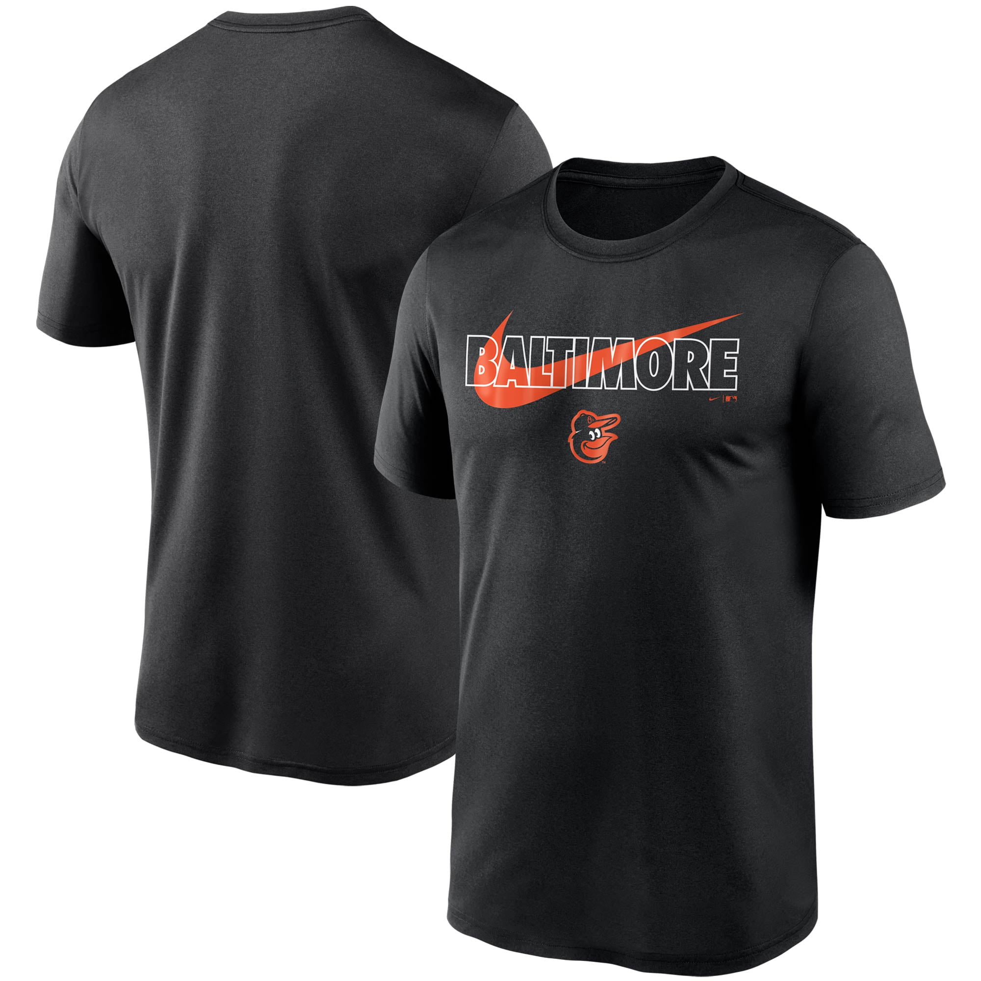 خزانة جانبية Baltimore Orioles Nike Heathered Black Sideline Legend Velocity Travel Performance T-Shirt تقشير البارد للوجه
