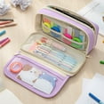 thumbnail image 5 of allydrew 9-Layer Large Capacity Pencil Case with Transparent Compartment, Organizer Pouch for Stationery Tools, Makeup, and Travel, Lavender, 5 of 6