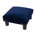 thumbnail image 1 of Jules Square Accent Footstool Ottoman Navy Blue, 1 of 10