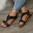 thumbnail image 2 of (2-Pack) Rinsvye Womens Thick Sole Wedge Sandals Tape Strap Sandals Summer Comfort Footwear Easy On Off Convenience, 2 of 9