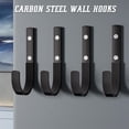 thumbnail image 2 of 4-Pack Heavy Duty Carbon Steel J-Hooks, Garage Wall Mount Storage Organizer for Tools and Ladders, Utility Garden Hook with Screws, 3.9 inch, 2 of 12