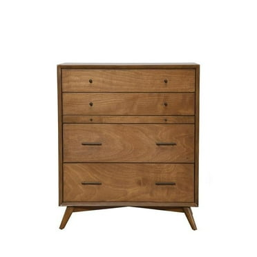 HomeRoots 524141 38 in. Brown Solid Wood Four Drawer Chest