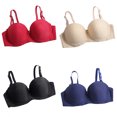 thumbnail image 5 of Womens Bras,Thin Cup Striped Gather Bra, Comfortable And Breathable Girl Underwear(70B-85B), 5 of 5