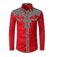 thumbnail image 1 of Chemise Western Cowboy pour Hommes Brodée Manches Longues Ajustée Décontractée à Boutons, 1 of 4