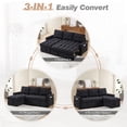thumbnail image 3 of Lunale Convertible Sofa Bed with Reversible Storage Chaise, Sleeper Sectional Sofa with USB Charging Ports, L-Shaped Sectional Sofa for Apartment, Black Chenille, 3 of 7