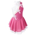thumbnail image 3 of Vestido de leotardo de ballet para niñas, patinaje artístico, sin mangas, con lentejuelas brillantes, decorado con flores y espalda hueca, traje de ballet de salón, 3 of 5