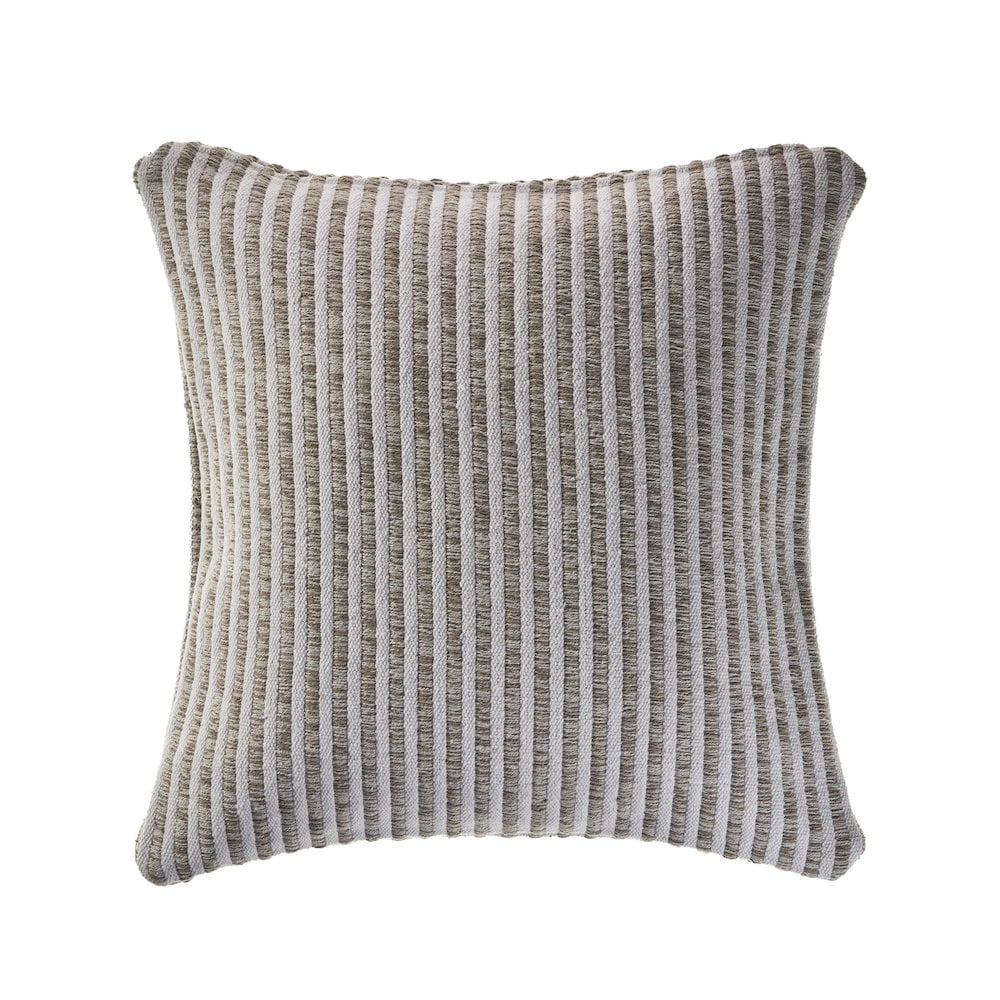 Ox Bay Hampton 22" x 22" Tan/Cream Striped Cotton Adult Decorative Throw Pillow Cover