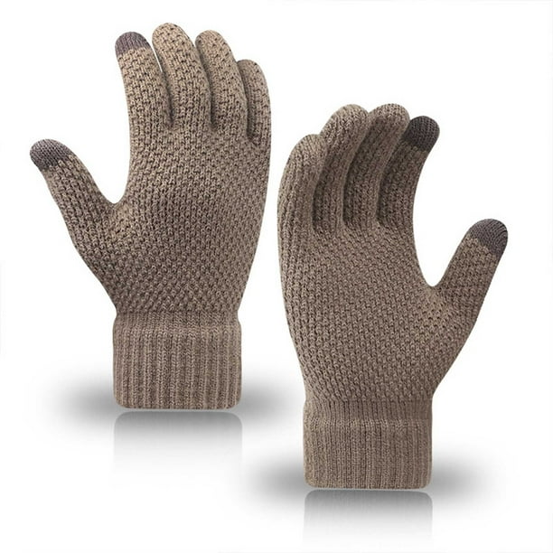 Guantes para hombre y mujer, de color bloqueado, para exteriores, sin dedos, de lana gruesa, informales, de moda, con parte superior acrílica.