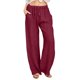 thumbnail image 1 of Pantalones anchos con cintura elástica y cordón ajustable, mezcla de poliéster, para mujer., 1 of 8