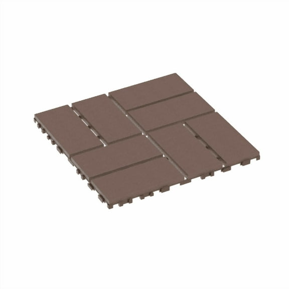Plastic Interlocking Deck Tiles,44 Pack Patio Deck Tiles,12"x12" Square Waterproof Outdoor All Weather Use, Patio Decking Tiles for Poolside Balcony Backyard, Brown