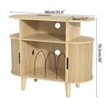 thumbnail image 3 of Record Player Stand, Mid Century Modern Record Storage Cabinet with Charging Station & USB Ports, Vinyl Storage, Oak, 3 of 8