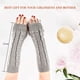 thumbnail image 5 of Medio guantes de invierno para mujer, 2 pares de manoplas calentadoras de brazos sin dedos de punto cálido, 5 of 7
