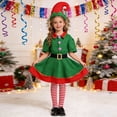 thumbnail image 2 of Elf Outfit for Girls Short Sleeve Girls Elf Dress Set Party Dress Christmas Outfit for Girls Size 14-15 Years, 2 of 5