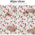 thumbnail image 5 of muroi Red Cherries Green Leaves Round Fitted Tablecloth, Waterproof Table Cover Tablecloth with Elastic Edge for Indoor and Outdoor Fits 40"-44", Small, 5 of 6