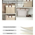 thumbnail image 4 of Storage Bins, Shelves Baskets for Organizing, Large Fabric Closet Organizers with Handles, Metal Frame, Natural Color, 2-Pack, 4 of 16