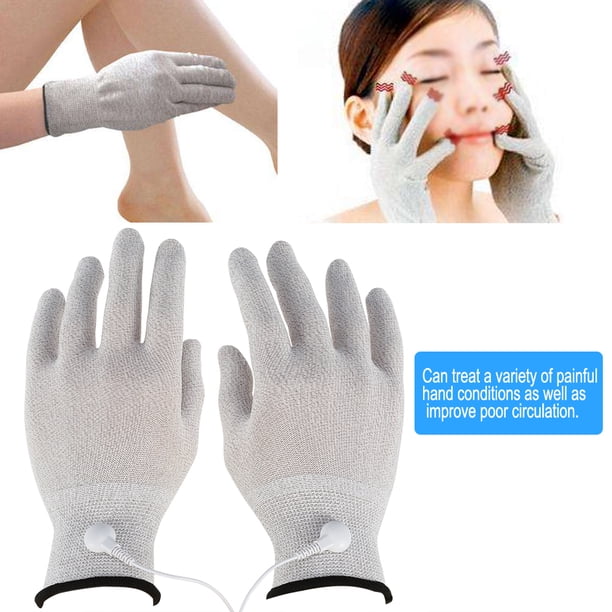 Guantes de masaje, 1 par de guantes con electrodos para máquina Tens, guantes de mano conductores, características líderes en su clase