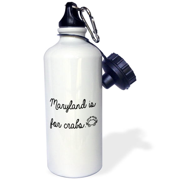 3dRose, MARYLAND IS FOR CRABS., Flip Straw 21oz Water Bottle