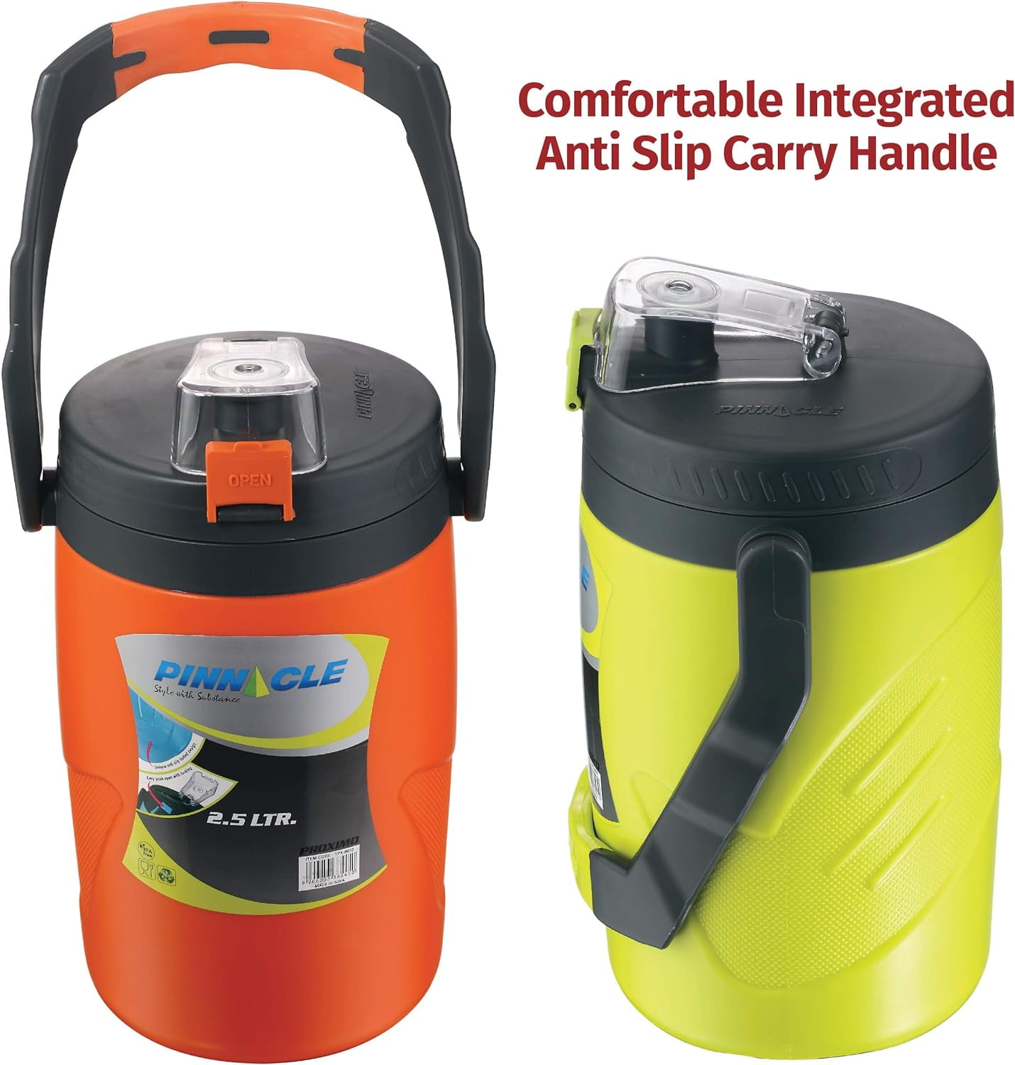PINNACLE 85 oz Water Jug with Spout and Carry Handle Reusable Bottle Blue