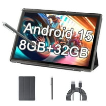 10 Inch Tablet Android 15 Tablets With Case Stylus 8GB (3 5 expansion) RAM 32GB ROM Support 1024GB Expand, 6000mah Battery 10 IN Android Tableta, 2MP 8MP Dual Camera WiFi-6 BT5.0， 10.1'' IPS HD Touch