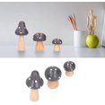 thumbnail image 5 of Manualidades con setas, adornos de madera lindos e innovadores, decorar dormitorio, estudio, oficina, cafetería, 3 piezas/juego (marrón) ER, 5 of 5