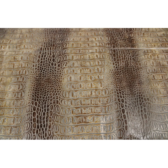 Marshmallow brown Crocodile Embossed Leather : Genuine Leather 2.5-3 oz. - Perfect for Handbags and Leather Crafts!