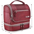 thumbnail image 4 of Waterproof Hanging Travel Toiletry and Cosmetic Bag Large Makeup Organizer Portable Case for Men and Women with Sturdy Hook (Red), 4 of 6