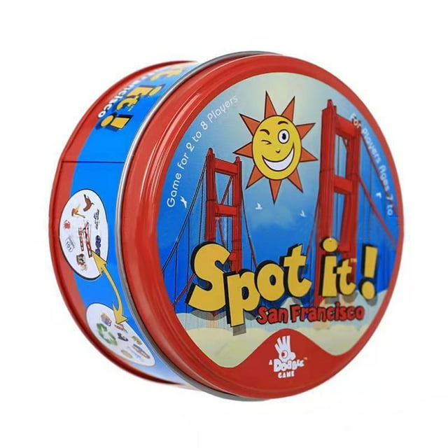 Gprince Spot It Playing Card Game With Metal Box Clear Printing Enjoy It For Family For Kids 6 Years Old+