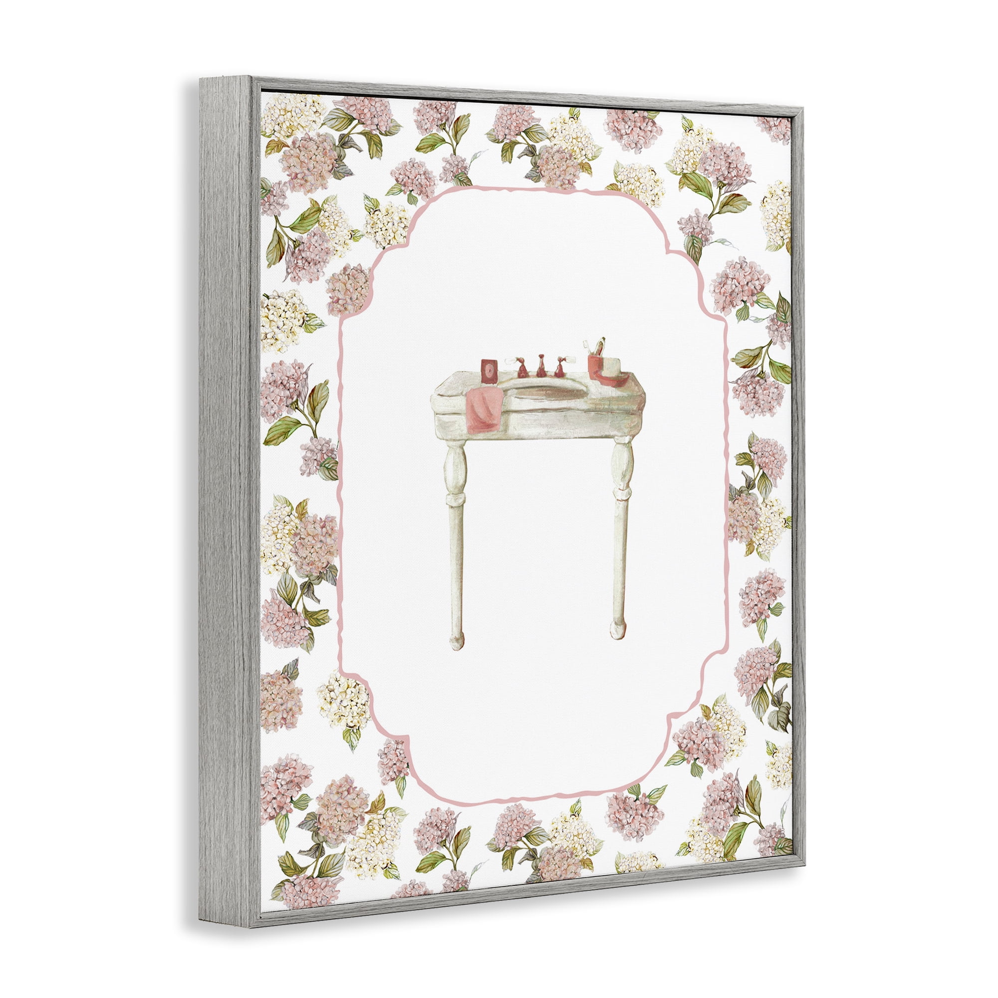 Stupell Industries Elegant Hydrangeas Vanity Gray Framed Giclee Art, design by Carol Robinson