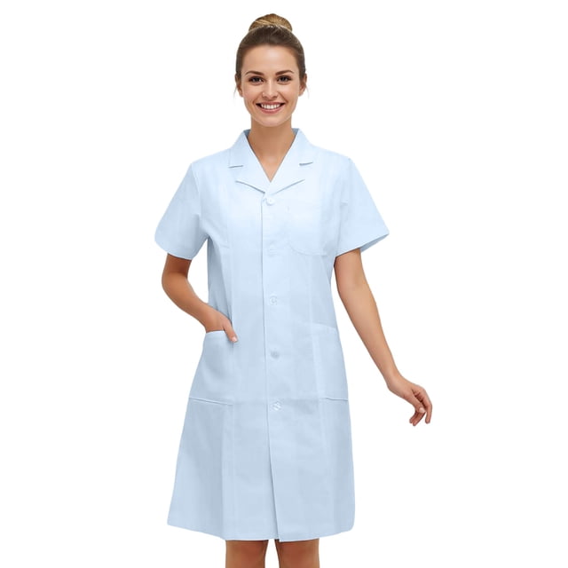 and Lab Coat Ensemble for Daily and Laboratory Roles – Classic Long Sleeve Lab Coat with Notched Lapel for Clinical Duty and