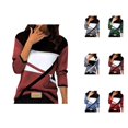 thumbnail image 1 of Color Block Women Long Sleeve Top 2026 Trendy Geometry Graphic Crewneck Sweatshirt Pullover, 1 of 2