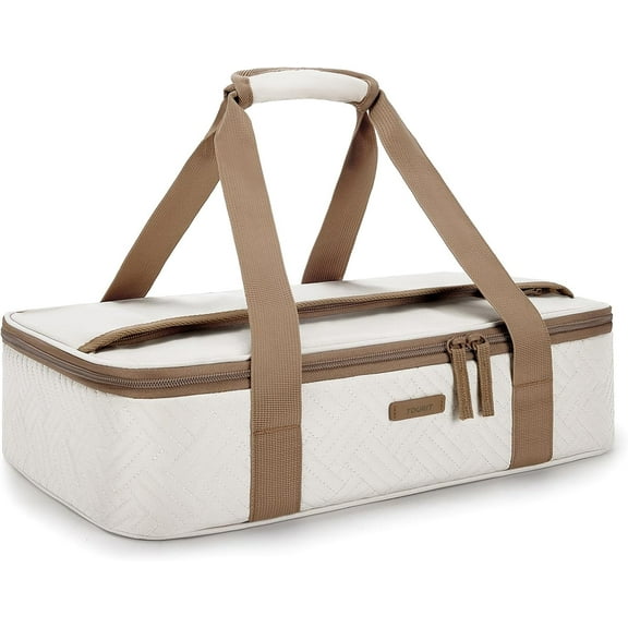 Insulated Casserole Carrier for Hot or Cold Food Thermal Food Carrier for Picnic Cookouts Potluck Parties Fits 9" x 13" Baking Dish