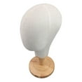 thumbnail image 3 of Linen Mannequin Head Hat Wig Accessories Display Head Mould With Solid Wood Base DIY Sewing Craft Supplies Fake Head Model, 3 of 10