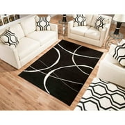 Terra Luna Woven Area Rug, Cream and Black