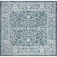thumbnail image 2 of JONATHAN Y SANTA MONICA 5' Square Area Rug, Palazzo Vine and Border Textured Weave - Teal/Gray, SMB103B-5SQ, 2 of 3