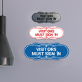 thumbnail image 3 of Designer Visitors Must Sign In Sign (White/Red) - Large, 3 of 4