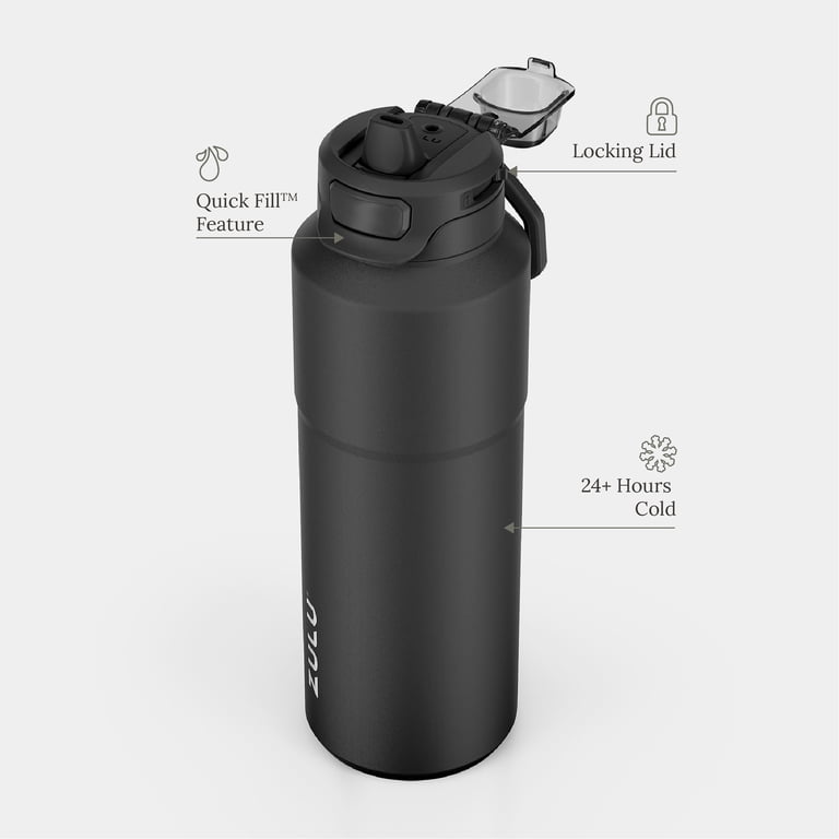 ZULU Powerfill 40oz Stainless Steel Water Bottle, Black photo 3
