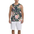 thumbnail image 4 of Easygdp Vintage Floral Men's Mesh Basketball Jersey Quick Drying Sleeveless Shirts Fitted Muscle Tank Tops Sport Round Neck T-Shirt - Medium, 4 of 9