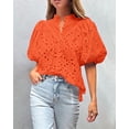thumbnail image 4 of Womens Hollow Out Lace Embroidered Blouse, 4 of 14