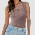 thumbnail image 2 of Women's Ribbed Tank Tops Knit Square Neck Sleeveless Shirts Summer Casual Basic Tanks, 2 of 5