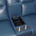 thumbnail image 5 of Sansa Ocean Blue Top Grain Leather Power Reclining Console Loveseat, 5 of 7