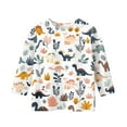 thumbnail image 4 of Xyxonk Cute Shirts for Teen Girls Winter 3/4 Sleeve Tops Crew Neck Basic Going Out T Shirts 2025 Dinosaur Print Half Sleeve Clothes 8-9 Years, 4 of 4