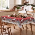 thumbnail image 3 of Sm:)e Snowman House Trees Christmas Tablecloth 60 x 84 Inch Rectangle, Winter Table Cover for Party Picnic Dinner Decor, 3 of 7