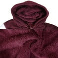 thumbnail image 3 of Men's Athletic California Sherpa Fleece Lined Cali Zip Up Hoodie Jacket (Burgundy White, M), 3 of 4