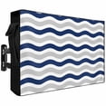 thumbnail image 2 of Outdoor TV Cover 58x37x4.5in, Navy Blue Grey Wave Weatherproof TV Screen Protector with Zipper, Abstract Striped Water Ripple Outside Television Cover Fits Up to 60-65", 2 of 9