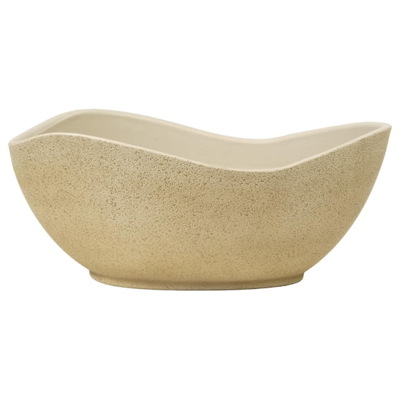 Classic Home and Garden Arc Unique Planter Bowl w/Drain Plug - UV Resistant Shallow Planter - Modern Plant Pot for Herbs (12�
